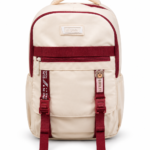 Binnes Cream and Maroon Campus Backpack