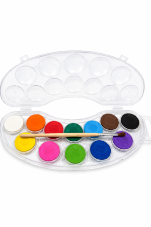 Kids 12 Colors Kidney-Shaped Watercolor