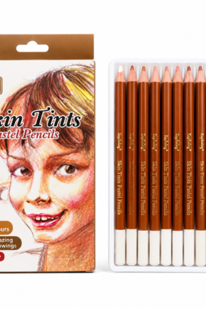 Skin Tints Pastel Pencils – 12 Pieces Portrait Set