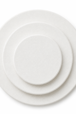 Round Stretched Canvas Set Triple Gesso Primed Circular Artist Boards