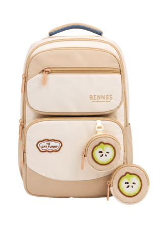 Binnes Two-Tone Beige School Backpack
