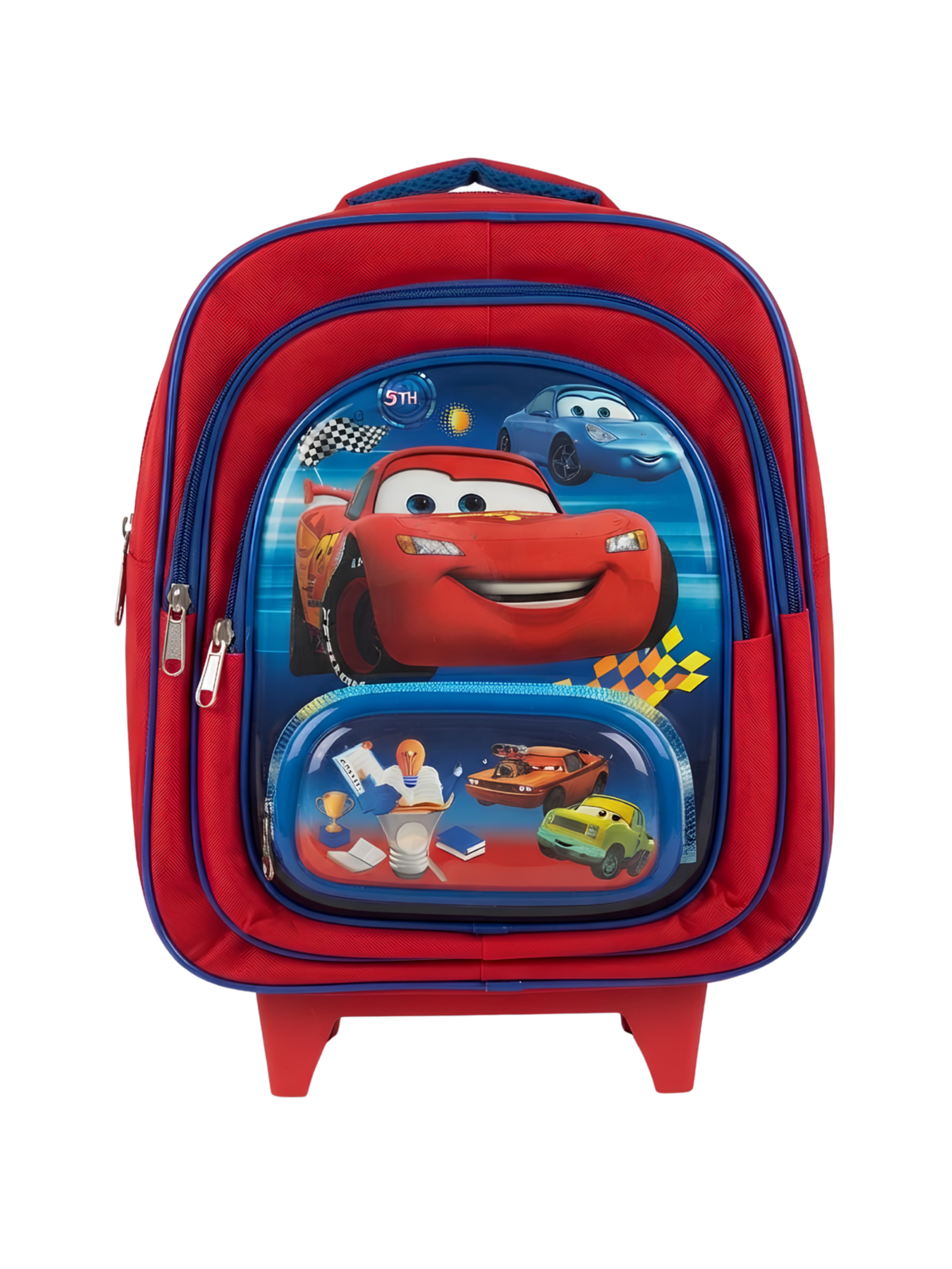 Pixar Cars Lightning McQueen Trolley 14 inch 4 zip