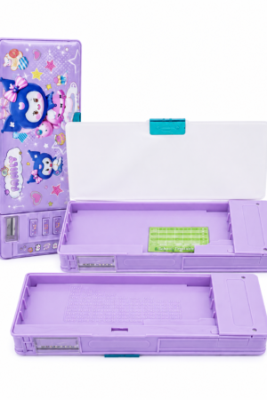Cute Purple Multi-Functional Magnetic Pencil Box