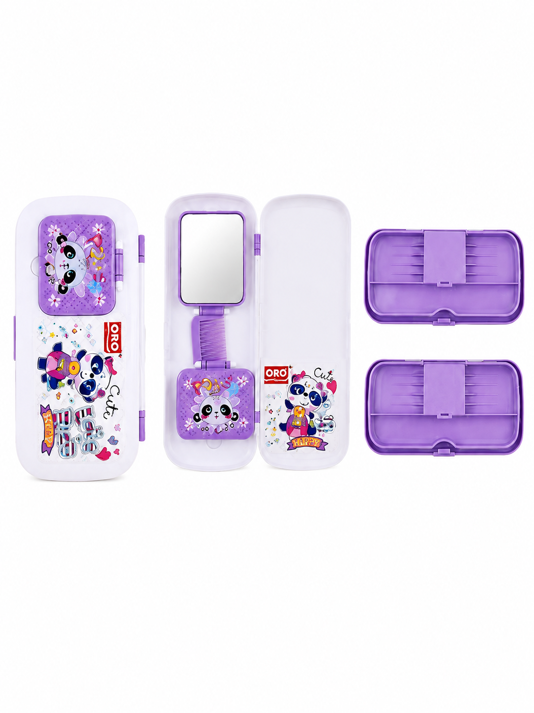 Cute Purple Multi-Functional Magnetic Pencil Box