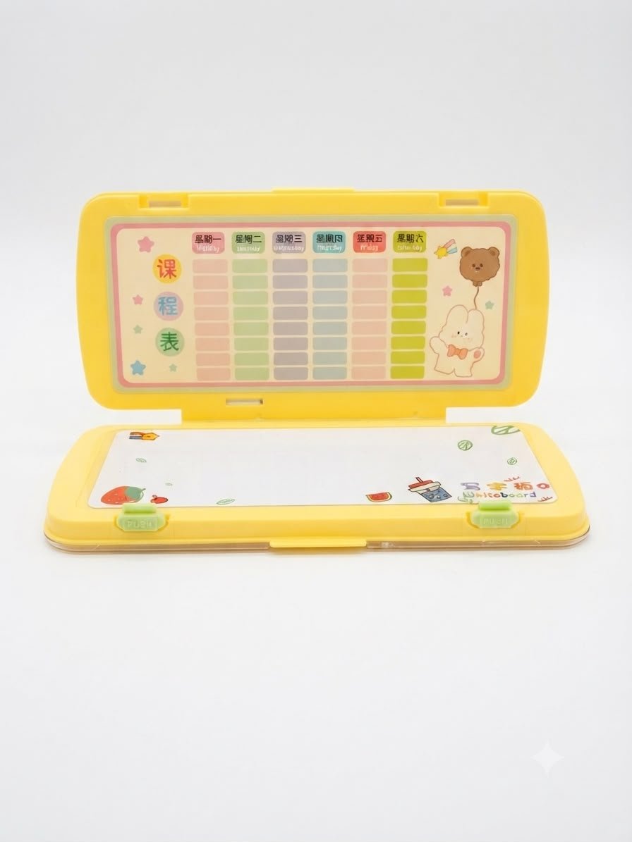 Cute Yellow Multi-Functional Magnetic Pencil Box - Image 3
